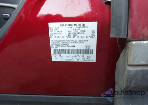 2014 Ford Explorer Limited from USA, damaged, VIN 1FM5K8F80EGA30444